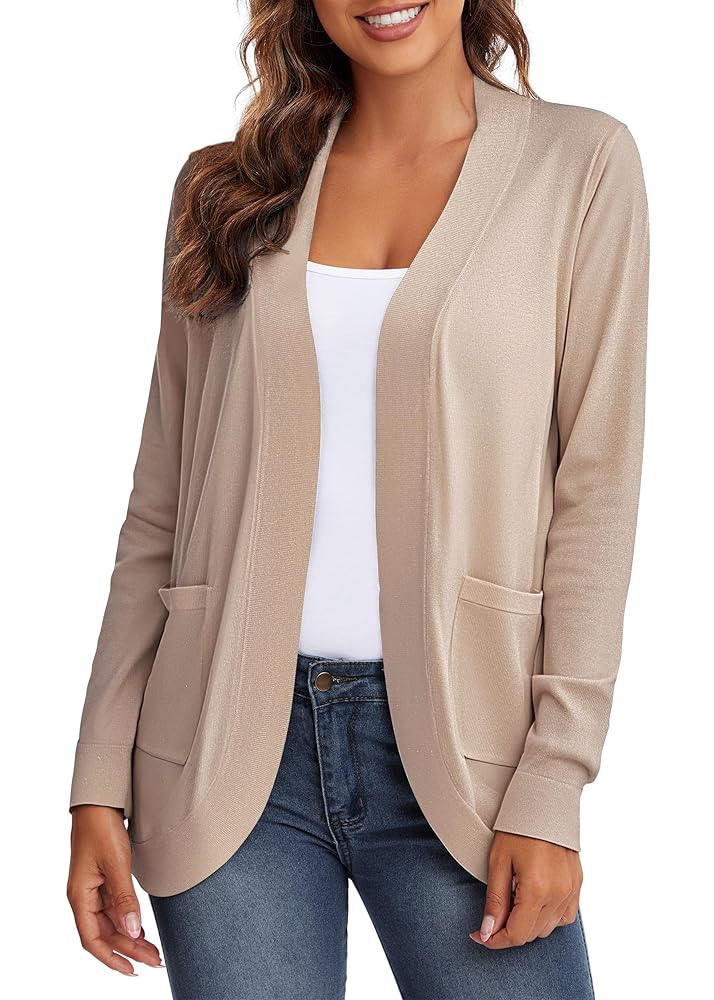 Urban CoCo Womens' Long Sleeve Knit Sweater Cardigans Curved